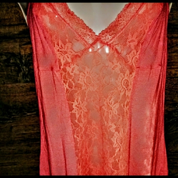 Victoria's Secret Nightie Size S Coral Lace Panel - Picture 6 of 11